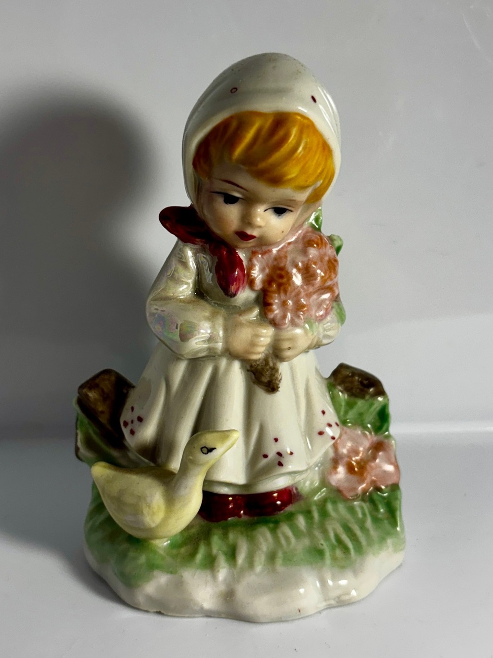 Vintage Ceramic Little Girl and Duck Figurine